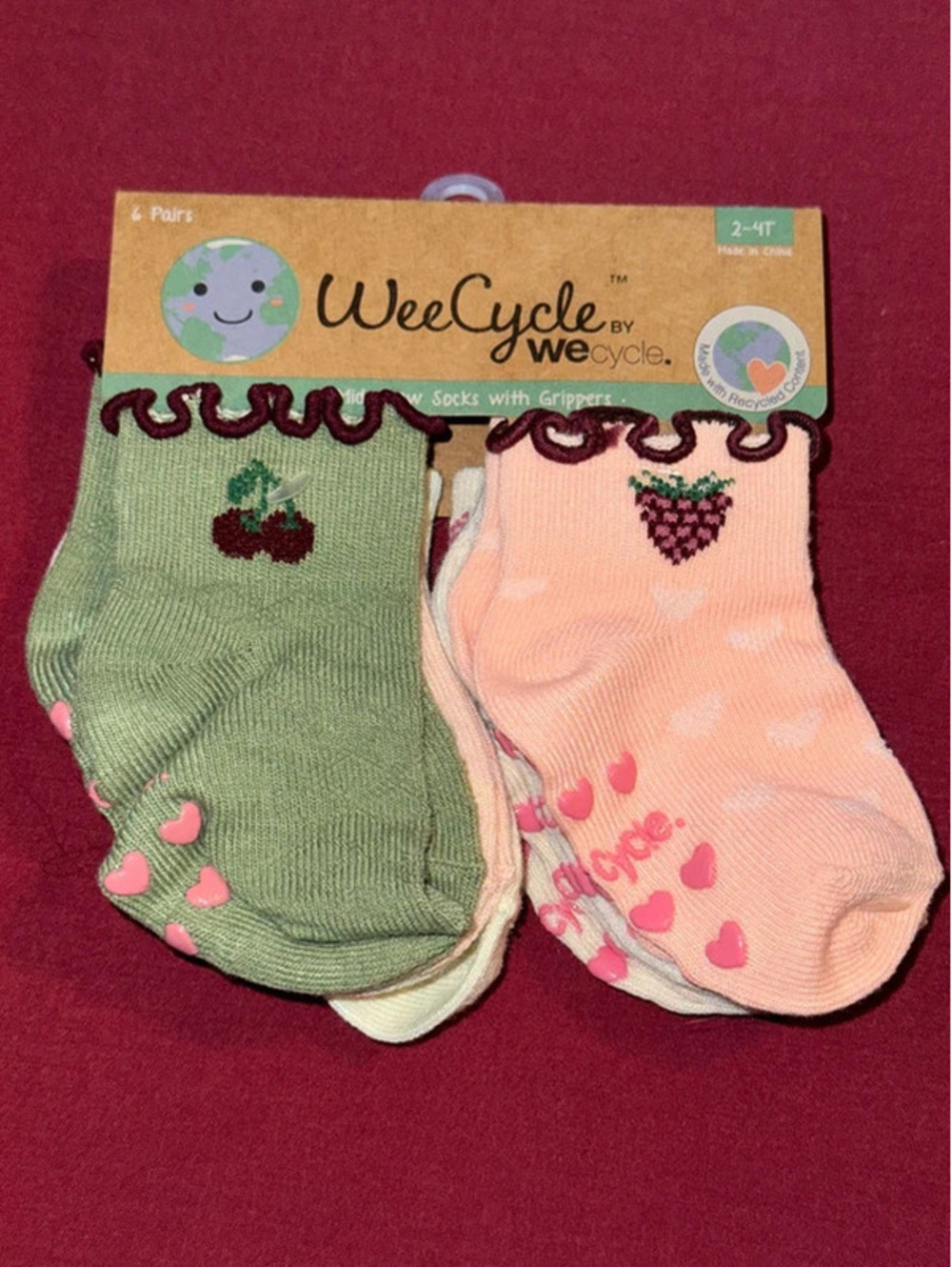 6 pair of Wee Cycle socks 2T-4T
